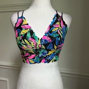 Pink by Victoria’s Secret Y2K Colorful Lace Bralette, Size M